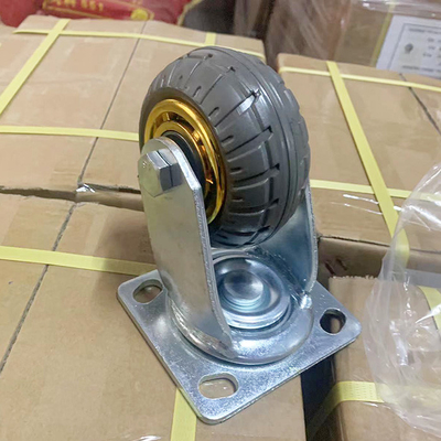 150mm Elastic Rubber Heavy Duty Casters With 462lbs Loading Swivel Plate